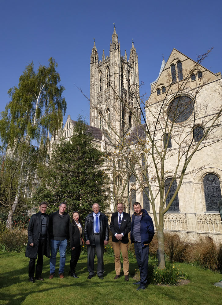 Posting in front of Canterbury Cathedral